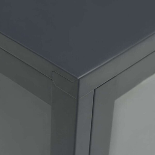 VidaXL Acél Üveg Tálalószekrény - Antracitszürke - 75x35x105cm