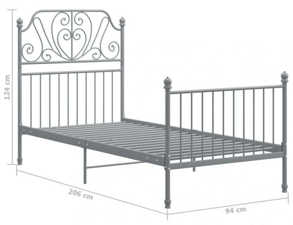 VidaXL Fém Ágykeret - Elegáns Dizájn - 90x200 cm
