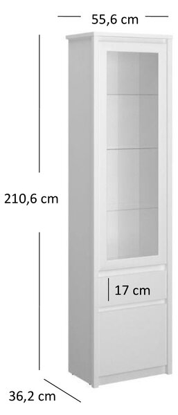 Vitrin Ethan 1D1W1S (fehér)