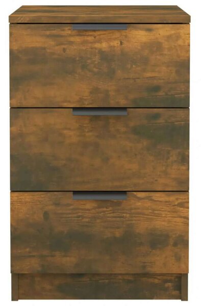 VidaXL Éjjeliszekrény Pár - Füstös Tölgy - 3 Fiókos - 40x36x65 cm