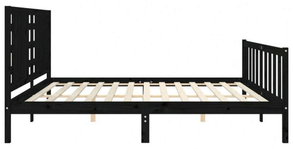 VidaXL Fekete Tömörfa Ágykeret - 200x200 cm