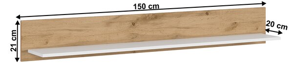 Polc 150 cm Vilgi 150 (fehér + wotan tölgy)