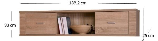 Fali szekrény Gwenn 2D (sonoma tölgy). Akció -26%