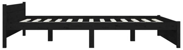 VidaXL fekete tömör fa ágykeret 140x190 cm