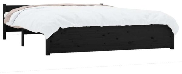 VidaXL fekete tömör fa ágykeret 140x190 cm
