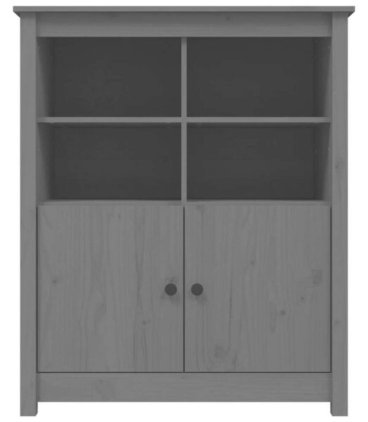 VidaXL szürke tömör fenyőfa tálalószekrény 83 x 41,5 x 100 cm