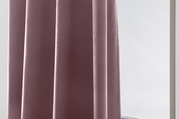 Világos lila VELVET sötétítő függöny 140x250 cm Felfüggesztés: Hullámos sínszalag