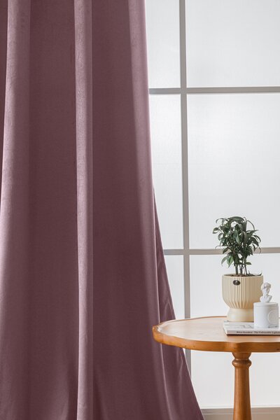 Világos lila VELVET sötétítő függöny 140x250 cm Felfüggesztés: Hullámos sínszalag