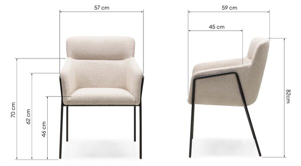 Krém design szék HELSINKI Loop 02