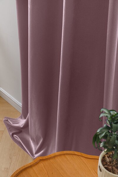 Világos lila VELVET sötétítő függöny 140x250 cm Felfüggesztés: Hullámos sínszalag