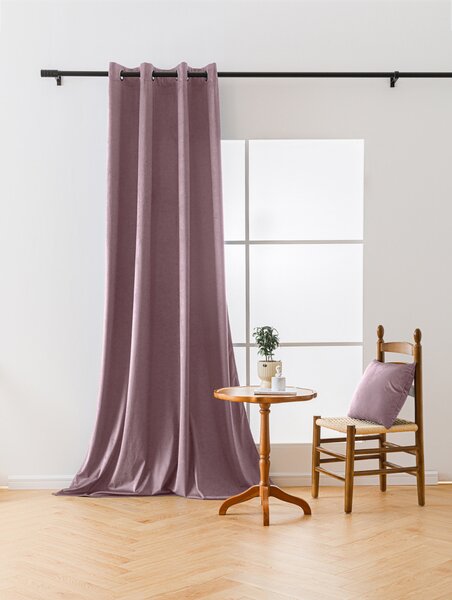 Világos lila VELVET sötétítő függöny 140x250 cm Felfüggesztés: Hullámos sínszalag