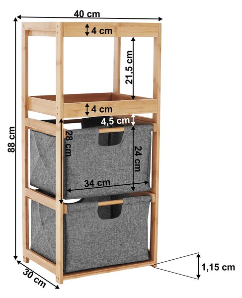 Regál Kendra (bambusz + szürke). 1065193