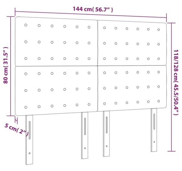 LED-es Fejtámla - Fekete Műbőr - 144x128cm