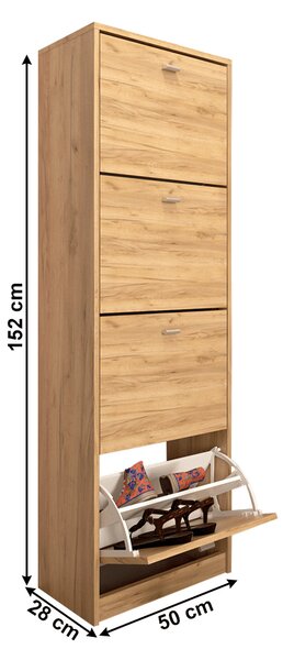 Cipőtároló (cipősszekrény) Verity Typ 3 (artisan tölgy)