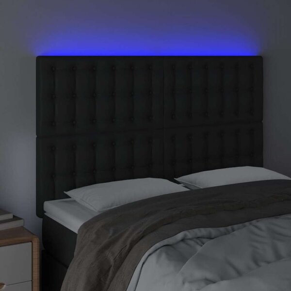 LED-es Fejtámla - Fekete Műbőr - 144x128cm