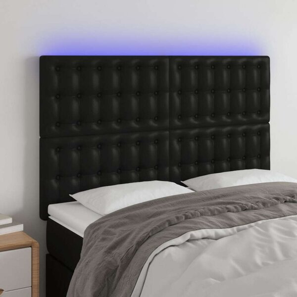 LED-es Fejtámla - Fekete Műbőr - 144x128cm