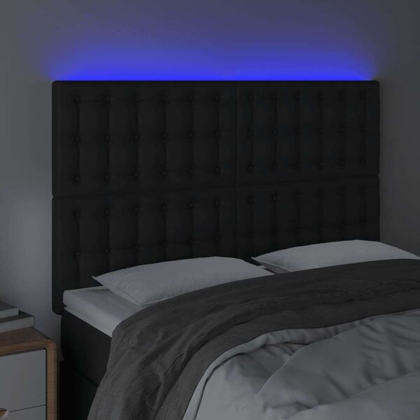 LED-es Fejtámla - Fekete Műbőr - 144x128cm