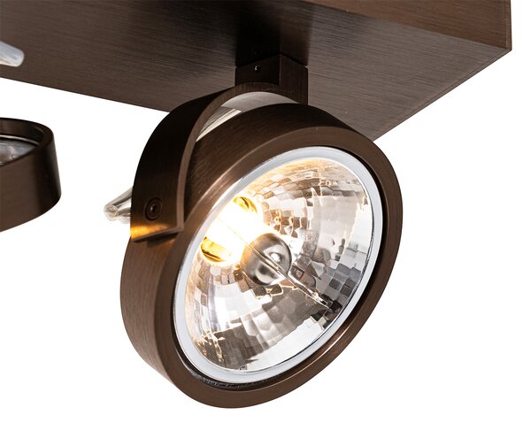 Design spotlámpa sötét bronz 2-lámpás forgatható és dönthető - Go