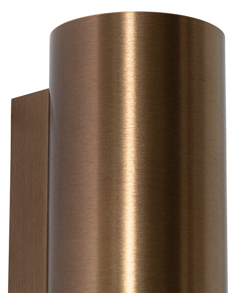Modern fali lámpa sötét bronz kerek 2-lámpás - Sandy