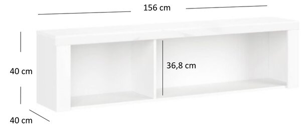 Fali regál Leona 160 (fehér)