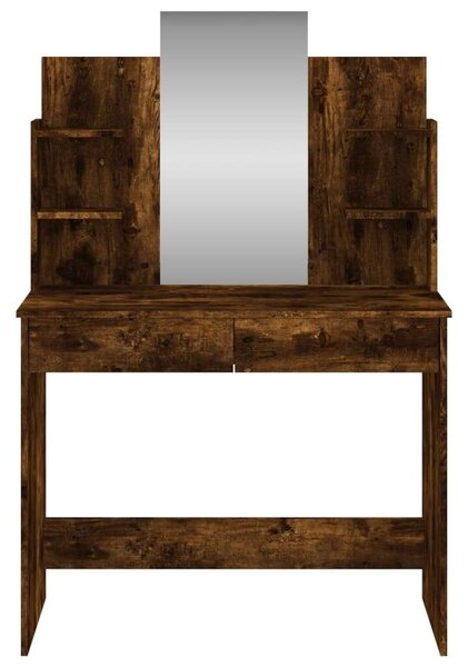 VidaXL Sminkasztal Tükörrel - Füstös Tölgy - 96x39x142 cm
