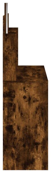 VidaXL Sminkasztal Tükörrel - Füstös Tölgy - 96x39x142 cm