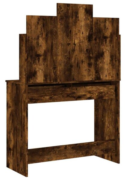 VidaXL Sminkasztal Tükörrel - Füstös Tölgy - 96x39x142 cm