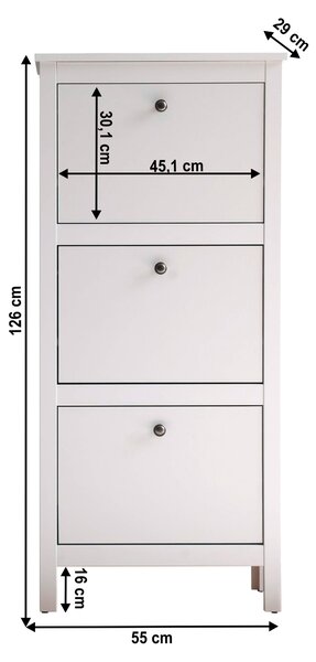 Cipőtároló (cipősszekrény) Otis 3k (fehér)