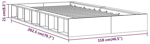 VidaXL Tömör Fenyőfa Ágykeret - 100x200 cm