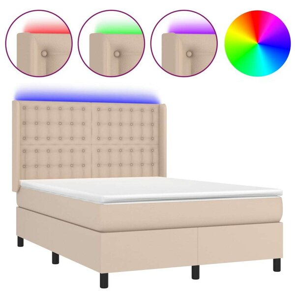 VidaXL LED-es Ágy Matraccal - 140x190 cm