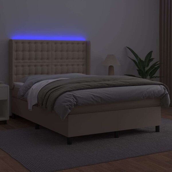 VidaXL LED-es Ágy Matraccal - 140x190 cm