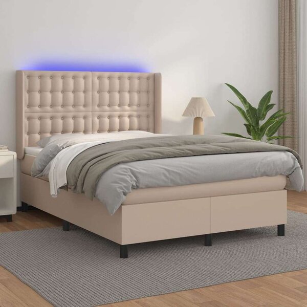 VidaXL LED-es Ágy Matraccal - 140x190 cm