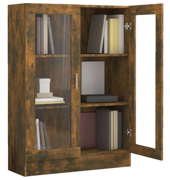 VidaXL füstös tölgyszínű szerelt fa vitrinszekrény 82,5x30,5x115 cm
