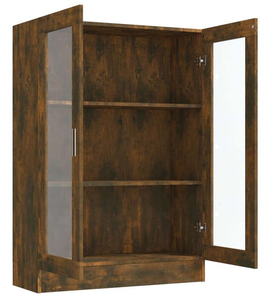 VidaXL füstös tölgyszínű szerelt fa vitrinszekrény 82,5x30,5x115 cm