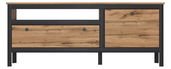 Tv asztal/szekrény Lorcan 1d1s/150 (wotan tölgy + fekete). 1065274