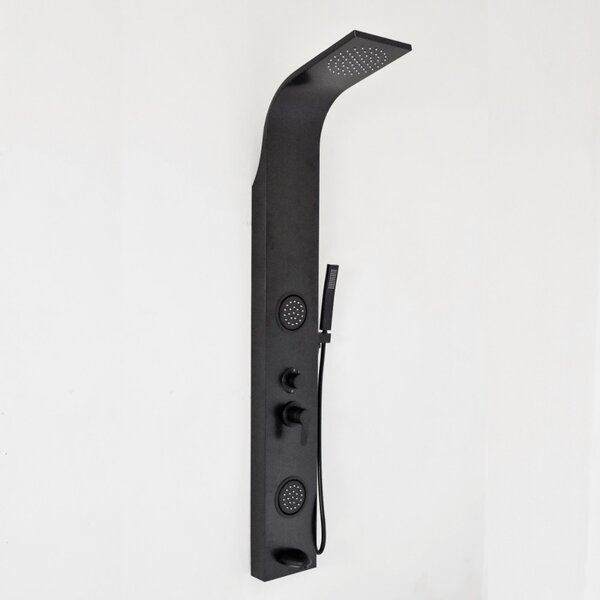 Homedepo Orion Black 20x140 termosztátos zuhanypanel, rozsdamentes acél