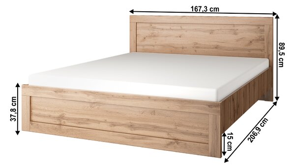 Franciaágy 160 cm Mateo 160 (wotan tölgy)