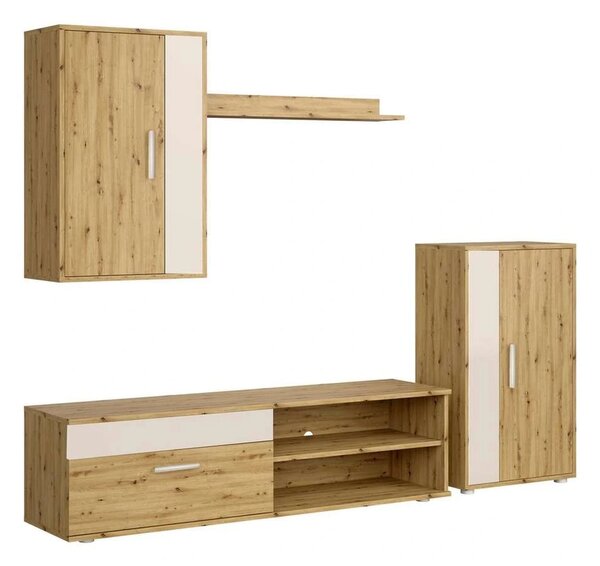 Spano nappali bútorfal, artisan tölgy / krém