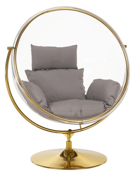 Felakasztható fotel Brynlee Typ 1 (szürke + arany + átlátszó). 1065210