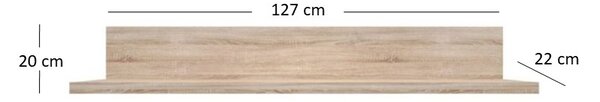 Polc 130 cm Noella (sonoma tölgy). Akció -34%