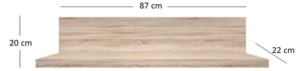 Polc 90 cm Noella (sonoma tölgy). Akció -42%