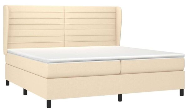VidaXL krémszínű szövet rugós ágy matraccal 200 x 200 cm
