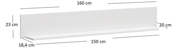 Polc 160 cm Olna (fehér). Akció -29%