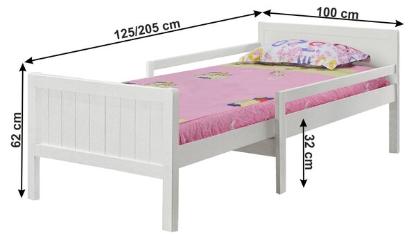 Z0ND0 Egyszemélyes ágy 90 cm Elunna (fehér) (ágyráccsal). 1016543
