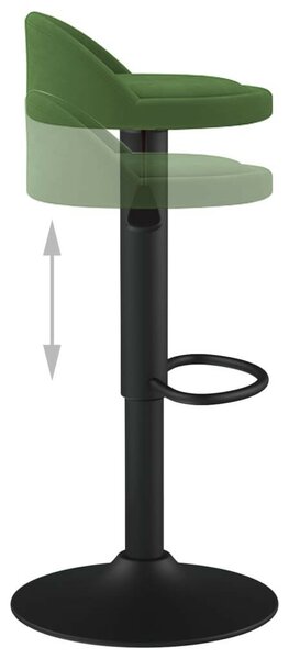 VidaXL Bársony Bárszék - Sötétzöld - 2 db - Állítható Magasság