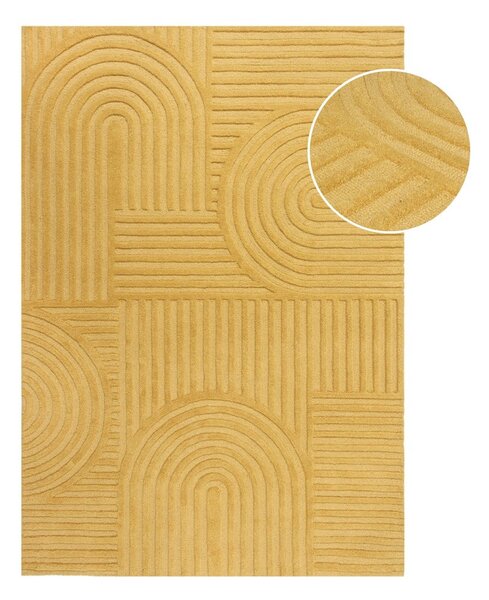 Zen Garden sárga gyapjú szőnyeg, 160 x 230 cm - Flair Rugs