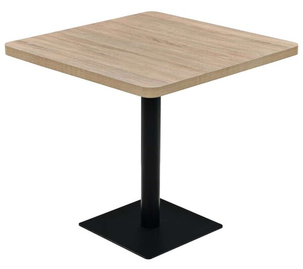 VidaXL tölgyfa színű MDF/acél bisztró asztal 80 x 80 x 75 cm