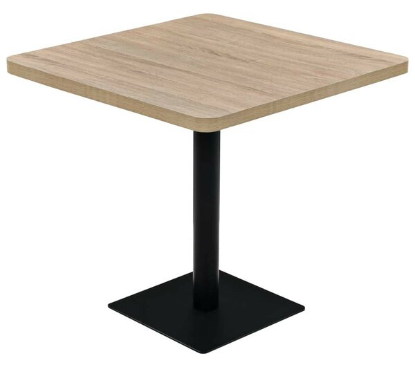 VidaXL tölgyfa színű MDF/acél bisztró asztal 80 x 80 x 75 cm