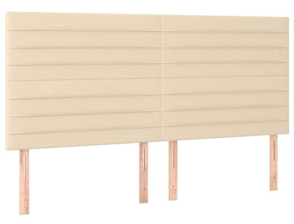 VidaXL Krémszínű Ágy 200x200 cm - Zsebrugós Matraccal és Lábzsámmal