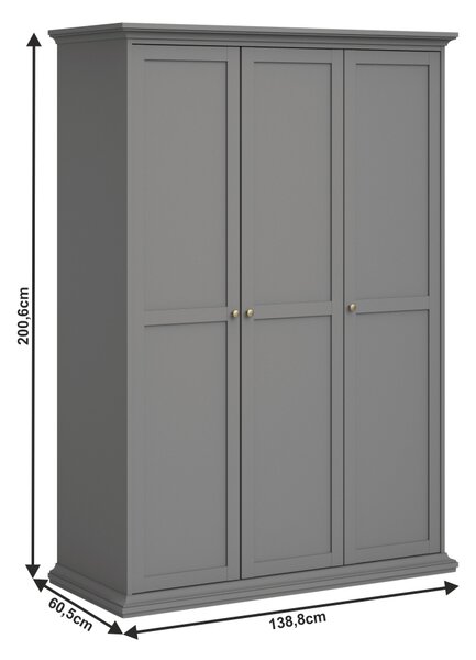 Gardrób 3D Phung (szürke)